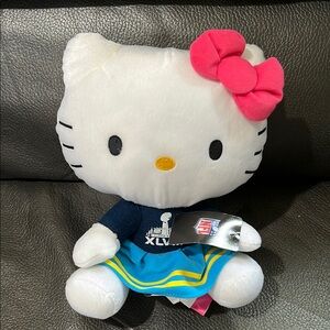 Hello Kitty Super Bowl Plush Toy with Pink Bow